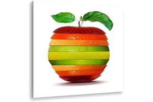 HXA DECO - Impression sur Toile, Decoration Murale, Tableau Deco Cuisine Tranches de Fruit - 50x50 cm