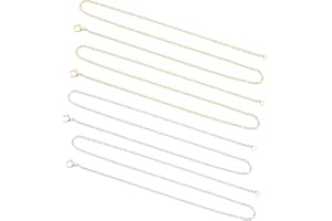 UNICRAFTALE 17.7 Pouce Chaîne de Câble de Couleur en Acier Inoxydable Doré 20 pièces Chaînes de Câble en Acier Inoxydable Chaîne de Collier de 2 mm de Large avec Fermoirs à Griffes de Homard