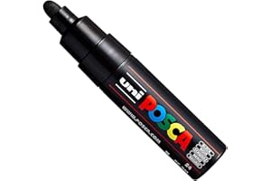 Pennarello Uni POSCA PC-7 m Penna Artistica – Punta pennino 4.5 – 5.5 mm – 15 colori – Nuova uscita 2017 Nero
