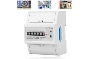 KUIDAMOS Electric DIN Rail Meter 220V Electronic KWh Meter, XTM75S-U 220V, Single Phase DIN Rail Type Kilowatt hour kwh 2-wire Digital Single Phase Meter 4P[20 (80) A]