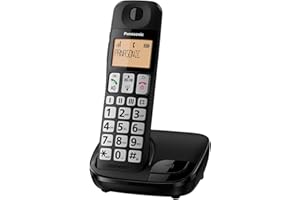 Panasonic KX-TGE310SPB Teléfono Inalámbrico Digital, Base y 1 Auricular, Altavoz Manos Libres, Bloqueo de Llamadas Molestas, Compatibilidad Audífonos, Marcación Con Un Solo Toque, Pantalla LCD, Negro