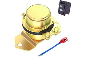 Cocar Auto Kfz 12V Elektromagnetisch Batterietrennschalter, Dash Button Control mit Positivem Kabel, Trennen Magnetspule Stromunterbrecher Hauptstromschalter Batterieschalter Batteriehauptschalter