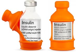 BETEVIE 3 Paquets de Protecteurs de Flacon D'insuline Pour Diabétiques, Etui de Protection en Silicone Pour Protéger Les Flacons D'insuline Contre la Casse (orange)