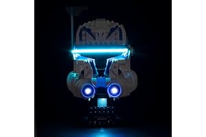 LocoLee Zestaw świateł LED, kompatybilny z kaskiem Lego Captain Rex, oświetlenie 75349 Star Wars – tylko nie jest to model