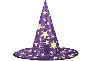 KINBOM Wizard Hat Kids, 15x14 Inch Five Pointed Star Witch Hat Kids Costume Cosplay Witch Halloween Party Decoration