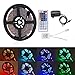 Produktbild 5M 2835 RGB LED Streifen, Cuitan 300 LEDs Flexibele Wasserdicht Bunt LED Strip Leiste Farbwechsel LED Band Lichtband Lichterkette Lichtschläuche mit 44 Tasten IR Fernbedienung und 12V 2A Netzteil für Haus, Garten, Party, DIY Dekoration, Weihnachten und andere Feiertag