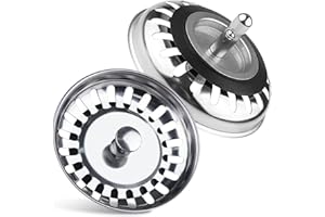 Kitchen Sink Strainer Plug 78mm Hole Diameter-2 Packs, Chonphan 304 Stainless Steel Kitchen Sink Plug Replacement with 20 Holes for Kitchen Sink Food/Hair Catcher