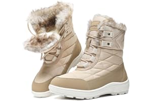 ziitop Bottes Femme Hiver Bottines Tige Imperméable Doublure Chaude Bottines Confortable Antidérapantes Outdoor Boots d'hiver