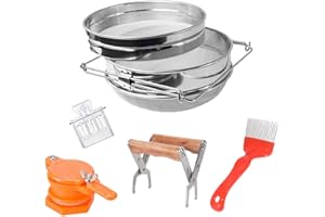 KEXMY Edelstahl-Honigsieb Doppelsieb für Bienenzucht Beekeeping Tool Set of 5