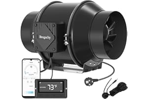 Brogachy 150mm Extractor de Aire Wifi App 689m³/h, Extractor Cocina 3000 RPM,Trifásico EC Motor, Ventilador de extracción, Para Ventilación, Tiendas de Cultivo,Garaje de ático.
