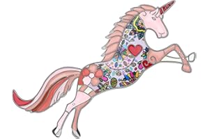 DOWAY Floral Unicorn Brooch Enamel Horse Jewellery for Women Girls Lapel Pin Clothing Scarf Badge Decorations Gift