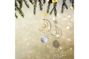 DOMYBEST FR Domybest Attrape-Soleil à Suspendre Attrape Soleil Chakra avec Prisme Attrape-Soleil Arc-en-Ciel en Cristal Suncatcher Cadeaux Décoration de Pendentif pour Maison Jardin Voiture