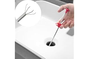AUMUA Flexible Grabber Pickup Reacher Tool, Plug Unblocker Hair Tool, Sewer Cleaning Hook Catcher with 4 Claws, Drain Grabber for Litter Picker/Plug Hole/Sink (60cm)