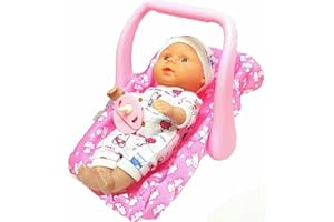 GSV Essentials Baby Doll Rocking Cradle Seat for Cars, Comfort Carry Along Baby Doll, Pretend Play For Kids, Best Gift For Kids, Baby Doll Accessory, Pink Colour