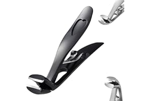 GEHANICO Coupe-ongles à Tête Coudée Pour Personnes âgées Ongles épais Coupe-Ongles Ergonomique À Tête Inclinée Pour Seniors Pour Hommes Et Femmes, Ongles épais Avec Attrape Nail Clippers (Noir, A)