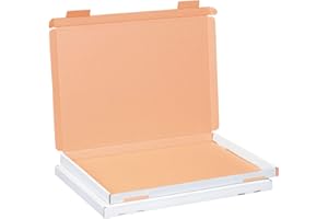 smiley pack 25x Großbriefkartons 350 x 250 x 20 mm weiß DIN A4 B4 stabiler Versandkarton Postkarton Faltschachtel für Warensendung, Büchersendung und Großbrief mit Steckverschluss (25 Stück)