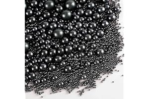 Lozadia 100g Edible Sprinkles Metalic Pearl Sprinkles Of Pearl Sugar Cake Sprinkles, Edible Cake Decorations, Sugar Balls for Cupcake Cakes Sprinkle On Birthday Wedding Party (Black)
