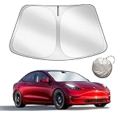 G&uuml;neşlik, Tesla Model 3 Y 2019-2025 i&ccedil;in &ouml;zel olarak tasarlanmıştır - &Ouml;n Cam G&uuml;neşliği, &Ccedil;ift Katmanlı Karartma Kumaş, Saklama