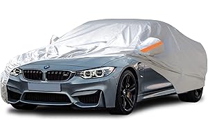 WINGFLY Bâche Voiture Exterieur, 6 Couches Housse de Protection Voiture étanche Universelle Anti Grele Anti UV Anti-Rayures Protection avec Fermeture éclair pour Berline SUV