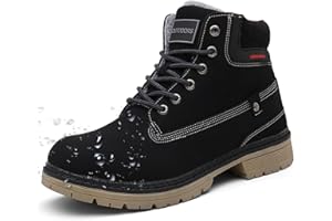 EAGSOUNI Botas de Hombre Mujer Cálido Piel Botines de Nieve Antideslizante Invierno Impermeables Trekking Aire Libre Zapatos