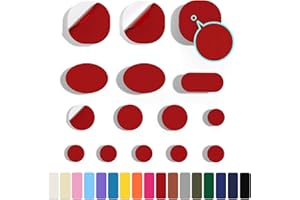 Skystuff 45 Stück Daunenjacke Flicken Nylon Reparaturband selbstklebende Reparatur Patch für Jacke Zelt Oberbekleidung Reparatur, runde und ovale Form, rot