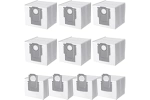 DOBIGER 10pcs Sacs à Poussière Compatibles avec Roborock S7 MaxV Ultra / S7 Pro Ultra / Q7+ / Q7 Max+ / Q5+/ T8, Sacs d'aspirateur de Rechange Compatibles avec Roborock S7 Station d'Aspiration