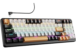 ELECGO 77 Tasti Cablata Tastiera Meccanica Gaming, Tastiera Gaming Portatile con Retroilluminata LED RGB, Anti-Ghosting, Porta USB 2.0, Compatibile con Windows, Mac, PC, Nero