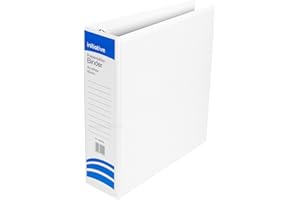 PRODBUY 2 x Large 65mm A4 White Presentation Binders 4 D Ring Paper Storage File PVC Folders