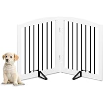Freistehendes Hundegitter Aus Holz – 200 Cm Breit, 66 Cm Hoch, Faltbar, Mit Tür, Für Türen & Treppen, 4 Paneele