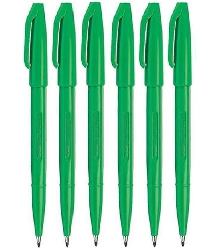 Pentel Sign Pen Fineliner - 2mm Fibre Tip, 1mm Line Width - Pack Of 6 Red Pens - View #12
