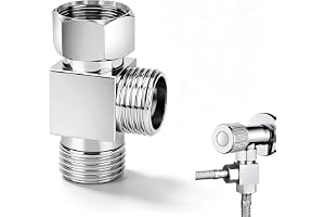 1 styck T-adapter, avledningsventil, duschadapter, för köksduschar, handduschar, allmänna reservdelar krom polerad