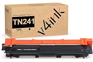 v4ink TN241 TN-241BK Compatible Black Toner Cartridge Replacement for Brother HL-3140CW 3170CDW 3150CDN 3150CDW DCP-9020CDW 9015CDW 9017CDW 9022CDW MFC-9340CDW 9330CDW (Packaging May Vary)