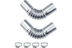 SPRHR Stainless Steel Exhaust Pipe Angle Connector 25 mm, Pack of 2 Auxiliary Heater Exhaust Pipe with 4 Stainless Steel Clips, Car Heater Exhaust Pipe for Car Heating, Power Generators and Diesel