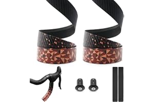 GoHZQ Handlebar Tape Road Bike Bar Tape PU & EVA Foam Grip Tapes Non-Slip Shock-Absorbent Cycling Bicycle Handle Wraps, Set of 2, Red