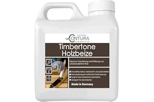 FARBMANUFAKTUR CONTURA NUR DAS BESTE FÜR IHR HOLZ Contura Holzbeize Timbertone Holzfarbe Tischler Positiv Beize Holz Farbe Wasserbeize Modern Parkett Möbel (Tabak, 1 Liter)