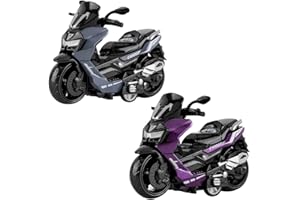 SHDIEHJFMLDH 2 Pièces Moto Modèle Jouet,Tirez Jouet de Moto,Jouet Moto en Alliage,Mini Jouet de Moto,pour Les GarçOns Et Les Jeux éDucatifs pour Filles,Cadeau De FêTe d'anniversaire（Violet et Gris）