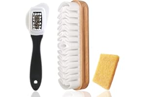 NEUSID 3 PCS Suede Brush for Shoes, Hard-Wearing Crepe Brushes Multifunctional Nubuck Suede Cleaner Kit with Rubber Eraser for All Suede Nubuck Leathers
