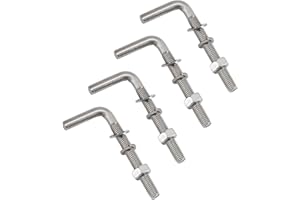 FLOMORE Lot de 30 boulons filetés en forme de L M5 x 40 mm en acier inoxydable 304 pour fondation, ancrage, vis carrées et crochets pour suspension