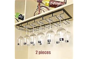 Chyuan 2 piezas de 6 filas soporte para copas de vino colgante, soporte para copas de vino, soporte para copas de vino, soporte invertido, apto para cocinas de bar