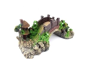 Snner 1pc Magique résine Pont en Arc Aquarium Résine Décoration Pont coloré Pavillon Arbre Rocaille pour Fish Tank