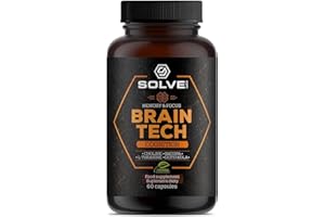 ‎SOLVE LABS Solve Labs® ● BrainTech 60 Kapseln ● Nootropisches Nahrungsergänzungsmittel für Gedächtnis, Konzentration, Lernen, Leistung und Stressresistenz ● mit Cholin, Bacopa, Rhodiola, Ginkgo, Gotu Kola