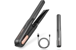 AIIE-EIIA Glätteisen Kabellos, Mini Haarglätter Und Lockenstab mit USB-C Aufladung, glätteisen ohne kabel schnellheizung mit 2 einstellbaren Temperaturen, ideal für unterwegs (Grau)
