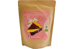 FRANCE DELICES FRANCE DÉLICES - Préparation Pâtisserie Pour Flan Pâtissier Bio - Dessert Ou Goûter Gourmand Et Naturel - Rapide - Fabrication Artisanale En France - Sans Gluten - 6/8 Pers. - 220g