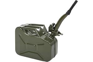 QUAHOM Petrol Jerry Can 10L With Spout, Metal Fuel Tank Portable Oil Diesel Storage for Car Truck Motorcycle Vehicle Off Road Emergency Supply, 2.6 Gallon Water Container (Green)