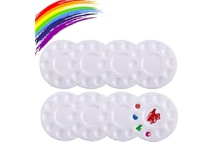 LIERFIS 8 Piezas Paleta Pintura, Bandejas Plastico Paleta Pintura Acrilica, Paleta Universal para Manualidades, Pintura al óleo, Acuarela Acrílica, Blanco