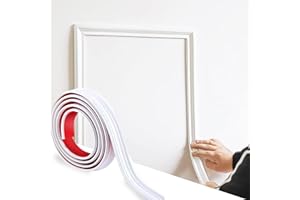 FUNVALLEY SURPERFECT Peel and Stick Wall Moulding Panels,Wall Panelling Kits Self Adhesive，Wall Molding Trim for Mirror Frame, Chair Rail, Wall Protection and Home DIY Decoration 9.84ft X 1.58in