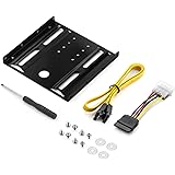 deleyCON Einbaurahmen für 2,5" Festplatten SSD's auf 3,5" Adapter Wechselrahmen Mounting Frame Halterung Schienen inkl. Schra