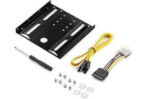 deleyCON Mounting Frame for 2,5" HDD / SSD's on 3,5" Adapter Mounting Frame Bracket Rails incl. screws