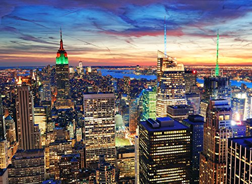 Regulär Preis 69,95 EUR! AKTION! BEGRENZTE STÜCKZAHLEN! 87007 Fototapete SELBSTKLEBEND Breite 272cm / Höhe 198cm, 8 Teile New York at Dusk wieder ablösbar Tapete Poster Wandposter Bildtapete photo mural wallmural Fotowand Leinwand Landschaft Wald Strand New York Skyline Stadt Städte Stein Weltkarte 3D Effekt Auto Blumen Berge Baum Disney Fenster Grün Rot Blau gelb schwarz Holz Meer Natur Wasserfall Runa Universum Urwald Vintage XXL Art ablösen Ziegel Kinderzimmer Schlafzimmer Wohnzimmer Küche