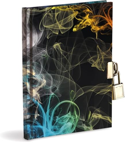 Journal Secret Avec Cadenas Métal - 64 Feuilles Blanches - 14,5x18 Cm - Pour Garçons - Bleu Et Noir